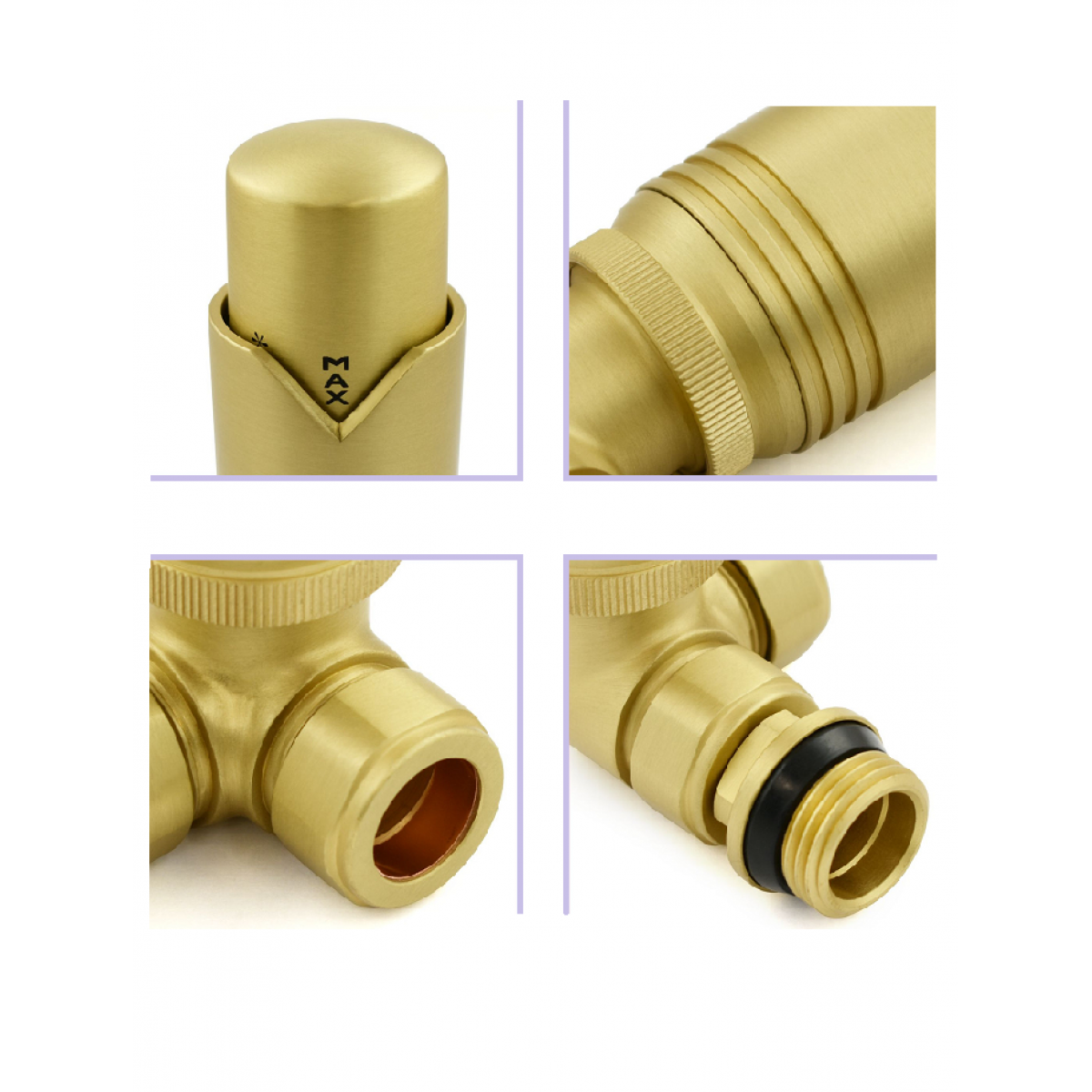Grosvenor Corner Thermostatic Valve Set - Brushed Brass
