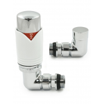 Grosvenor Corner Thermostatic Valve - White & Chrome