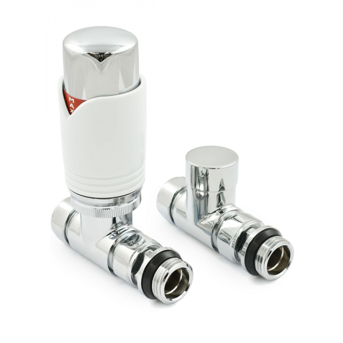 Grosvenor Straight Thermostatic Valve - White & Chrome