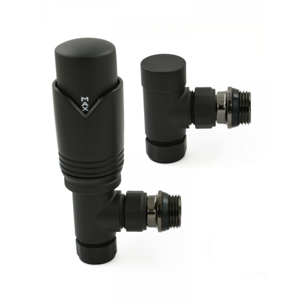 Grosvenor Angled Thermostatic Valve Set - Satin Black