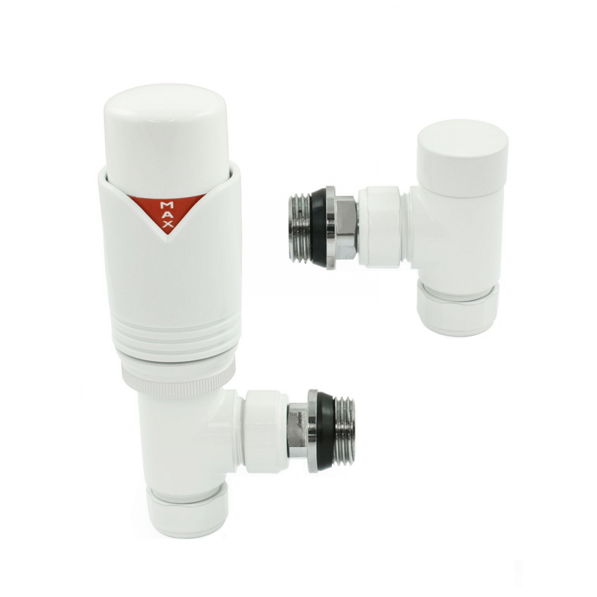 Grosvenor Angled Thermostatic Valve Set - All White