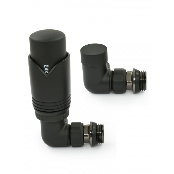 Grosvenor Corner Thermostatic Valve Set - Satin Black