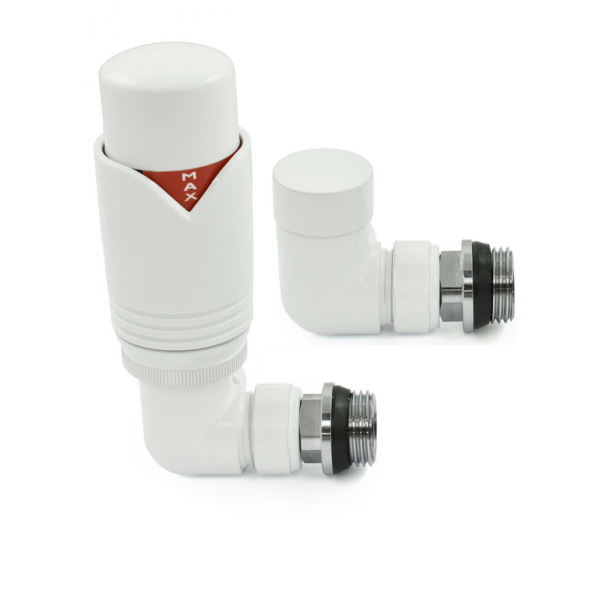 Grosvenor Corner Thermostatic Valve Set - All White Grosvenor Corner Thermostatic Valve Set - All White