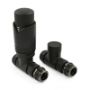 Grosvenor Straight Thermostatic Valve Set - Satin Black