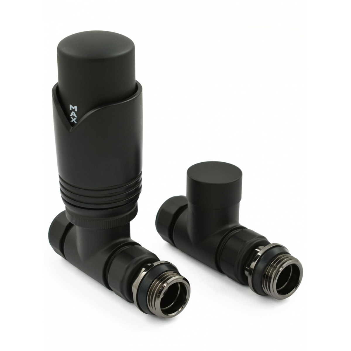 Grosvenor Straight Thermostatic Valve Set - Satin Black