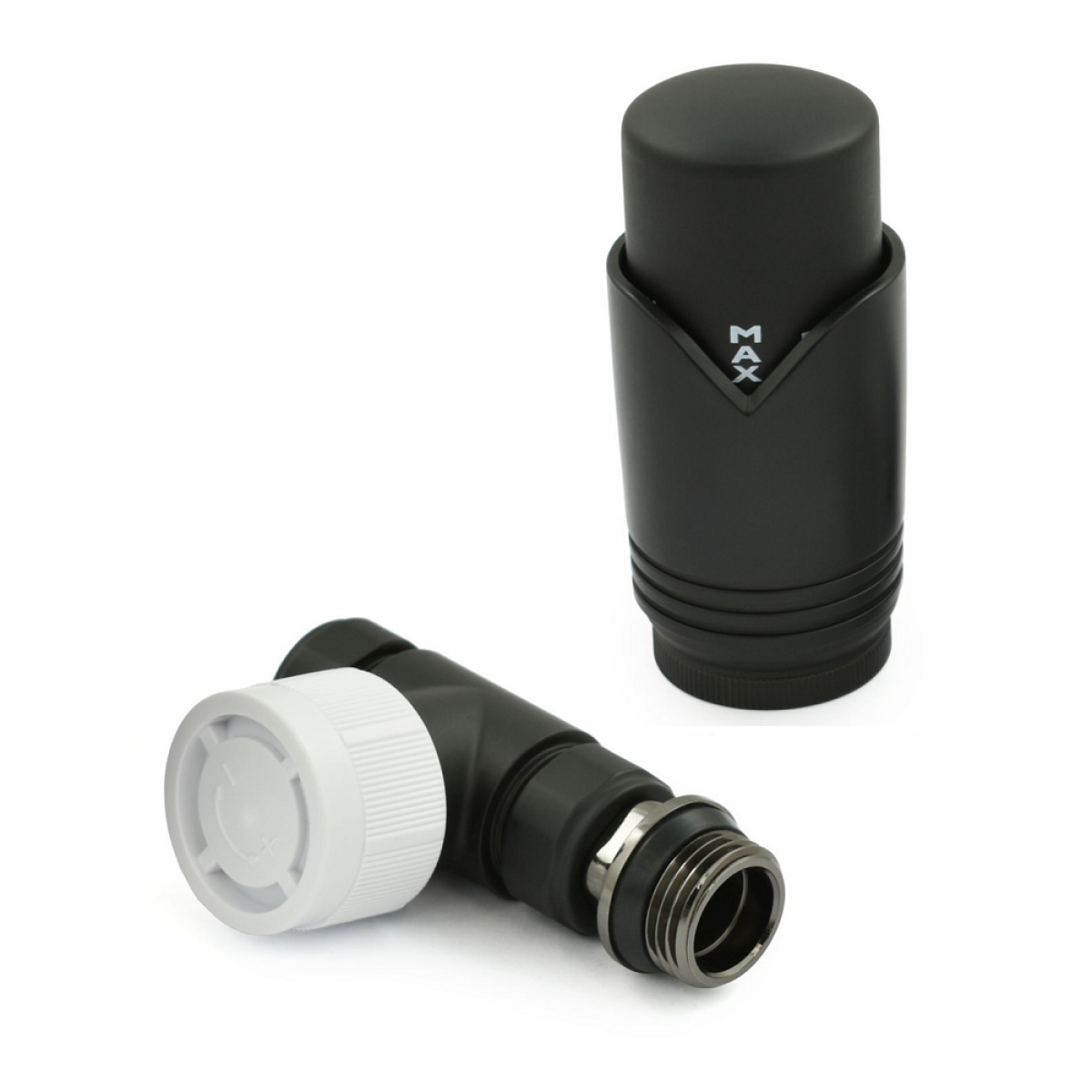 Grosvenor Straight Thermostatic Valve Set - Satin Black