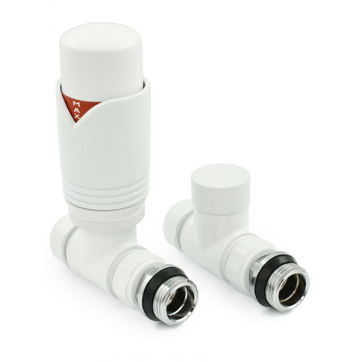 Grosvenor Straight Thermostatic Valve Set - All White