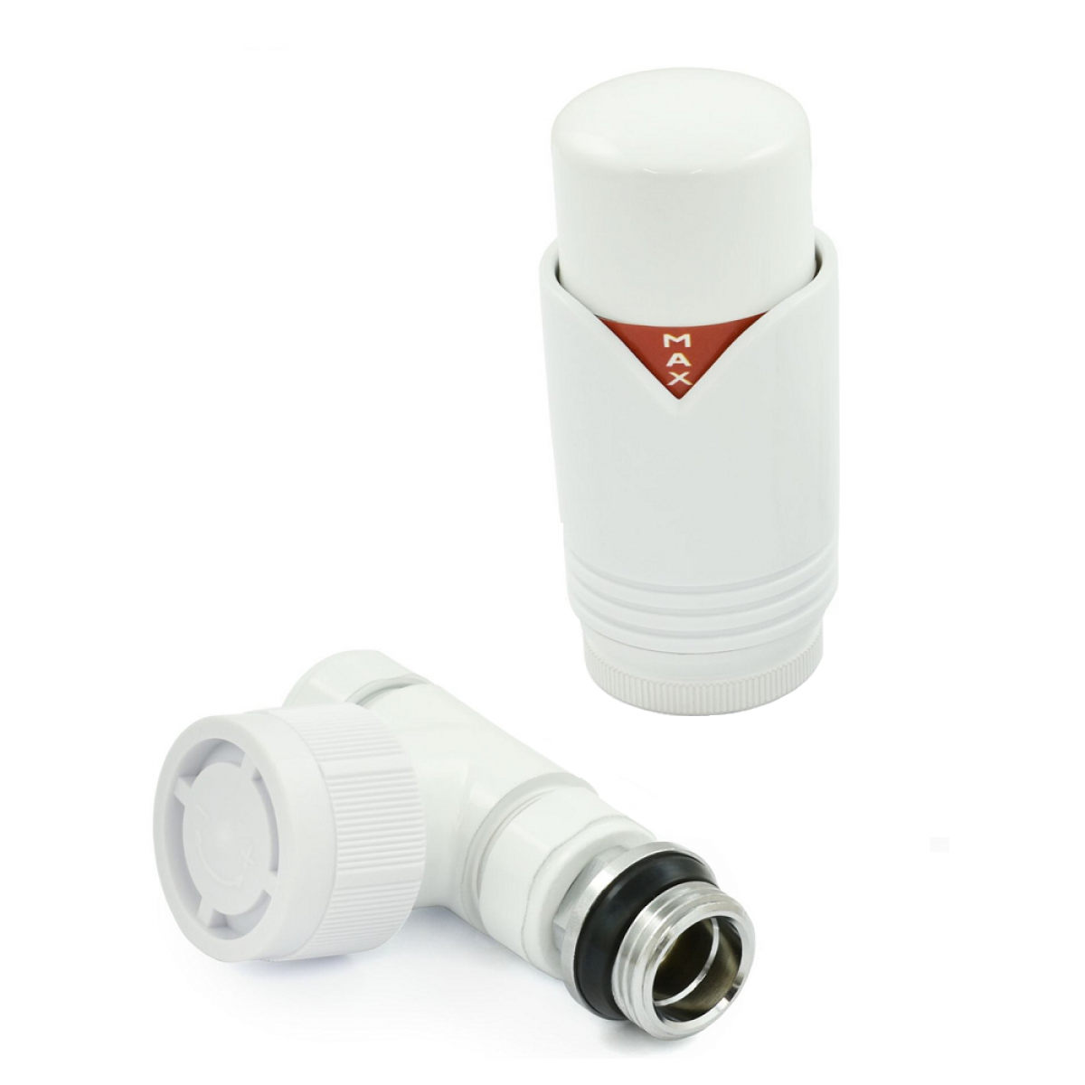 Grosvenor Straight Thermostatic Valve Set - All White