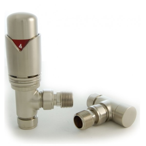 Grosvenor Angled Thermostatic Valve Set - Satin Nickel Grosvenor Angled Thermostatic Valve Set - Satin Nickel