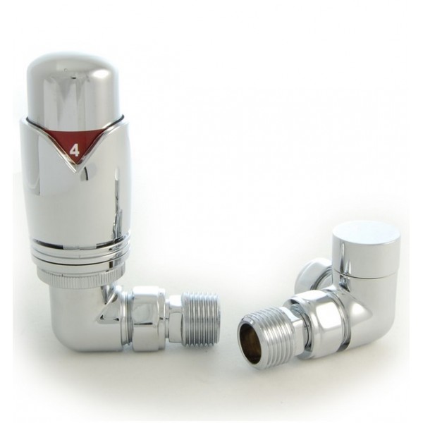 Grosvenor Corner Thermostatic Valve Set - Chrome Grosvenor Corner Thermostatic Valve Set - Chrome
