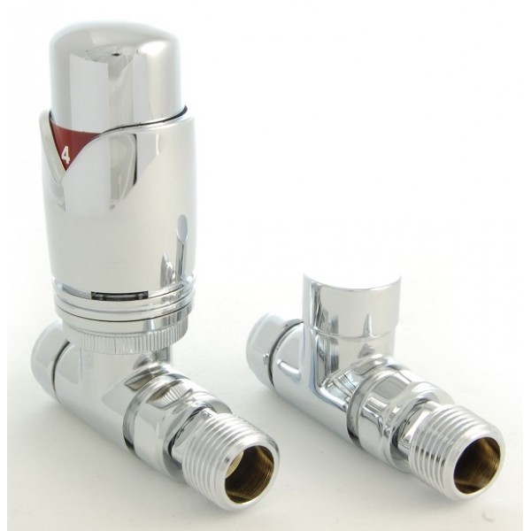 Grosvenor Straight Thermostatic Valve Set - Chrome