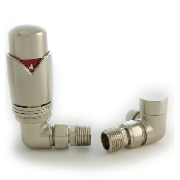Grosvenor Corner Thermostatic Valve Set - Satin Nickel