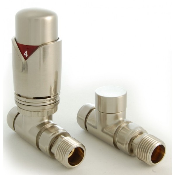 Grosvenor Straight Thermostatic Valve Set - Satin Nickel Grosvenor Straight Thermostatic Valve Set - Satin Nickel