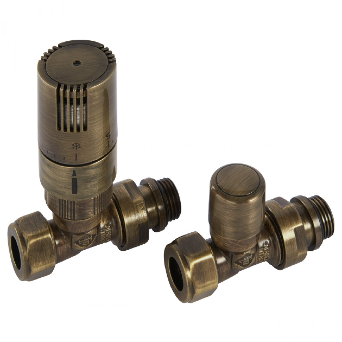 Kingston Straight TRV Set - Antique Brass