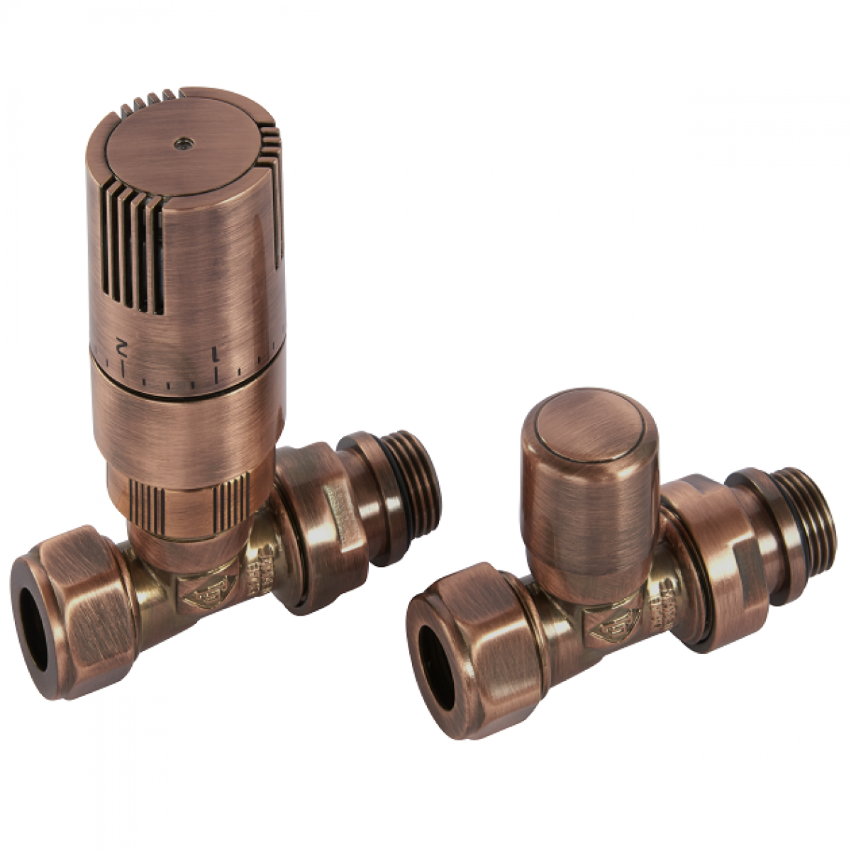 Kingston Straight TRV Set - Antique Copper