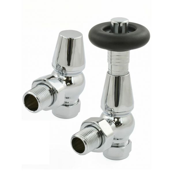 Lambeth Angled TRV Set - Polished Chrome Lambeth Angled TRV Set - Polished Chrome