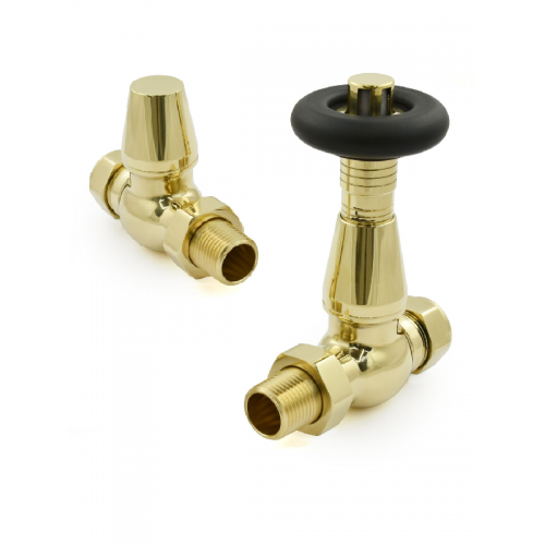 Lambeth Straight TRV Set - Unlacquered Brass - Lambeth TRV Range