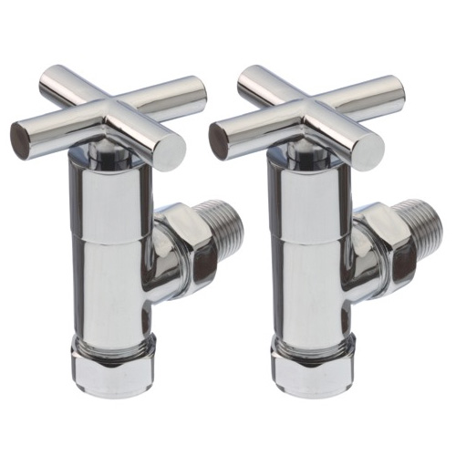 Livingstone Manual Chrome Angled Valve - Modern Manual Radiator Valves