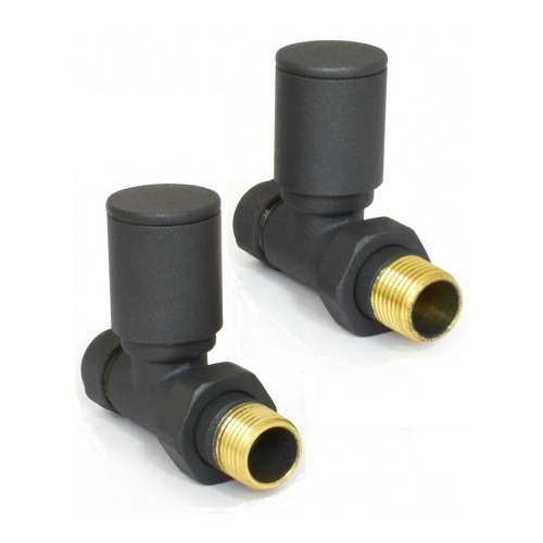 Milan Angled Manual Valve - Anthracite - Modern Manual Radiator Valves