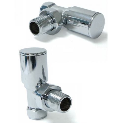 Milan Angled Manual Valve - Chrome - Modern Manual Radiator Valves