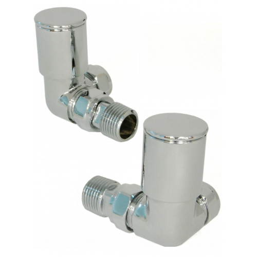 Milan Corner Manual Valve - Chrome - Modern Manual Radiator Valves