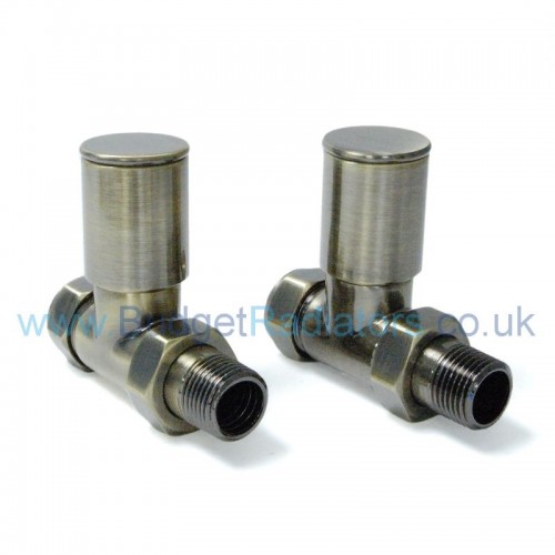 Milan Straight Manual Valve - Antique Brass - Modern Manual Radiator Valves