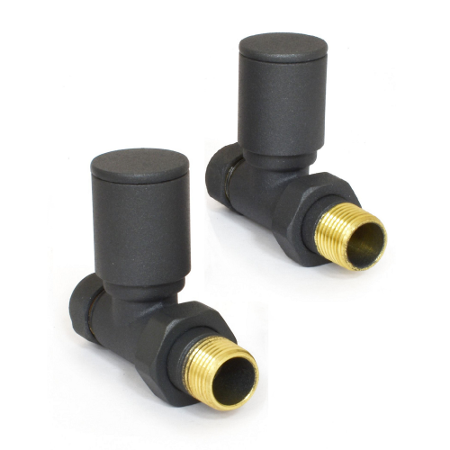 Milan Straight Manual Valve - Anthracite - Modern Manual Radiator Valves