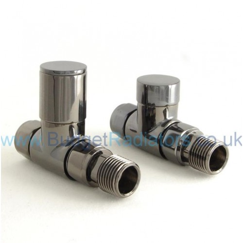 Milan Straight Manual Valve - Black Nickel - Modern Manual Radiator Valves