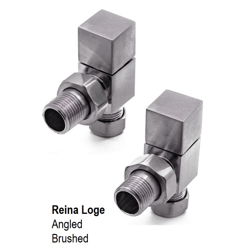 Loge Angled Manual Valve, Brushed - Loge Square Manual Valve Range
