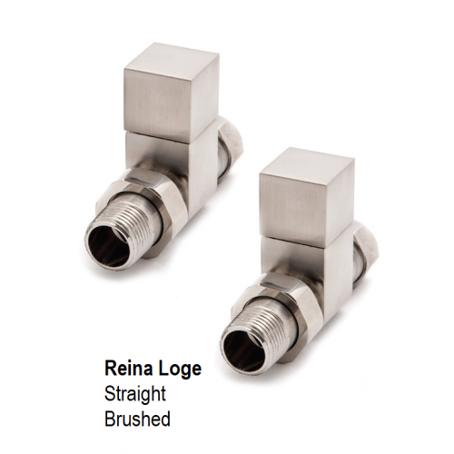 Loge Straight Manual Valve, Brushed - Loge Square Manual Valve Range