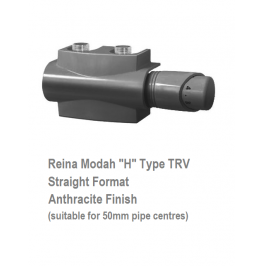 Modah Anthracite Twin Thermostatic Valve Set - 50mm Pipe Centres