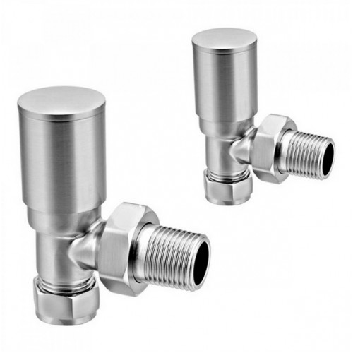 Portland Manual Valve - Brushed - Modern Manual Radiator Valves