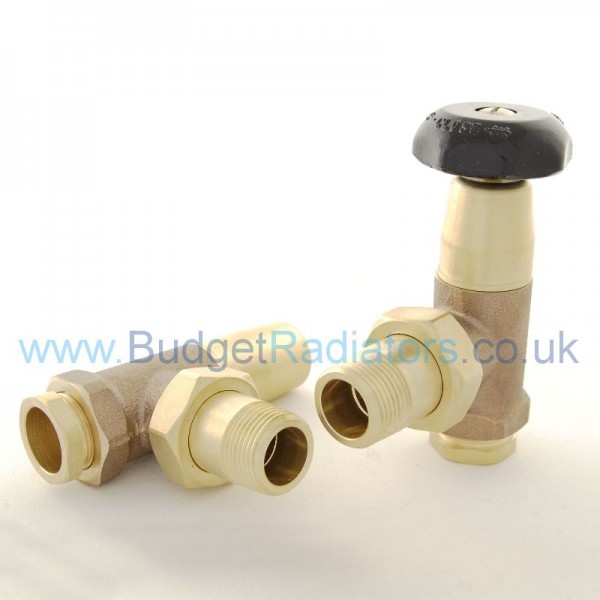 Stirling Angled ¾" Manual Valve Set - Plain Brass