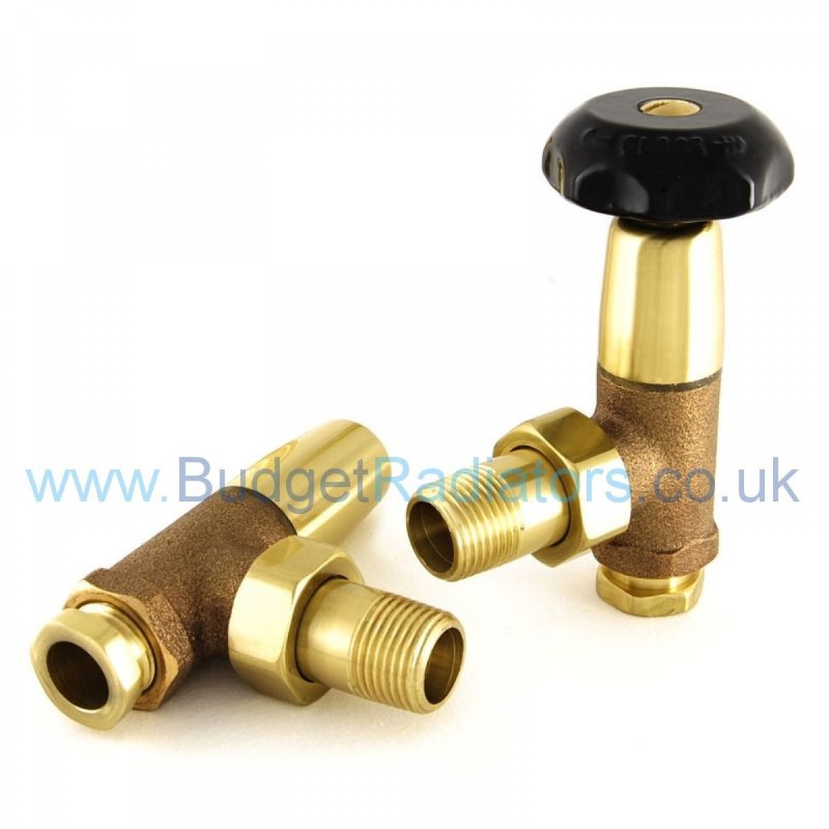Stirling Angled ½" Manual Valve Set - Plain Brass