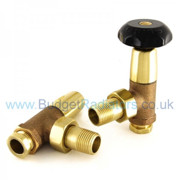 Stirling Angled ½" Manual Valve Set - Plain Brass Stirling Angled ½" Manual Valve Set - Plain Brass