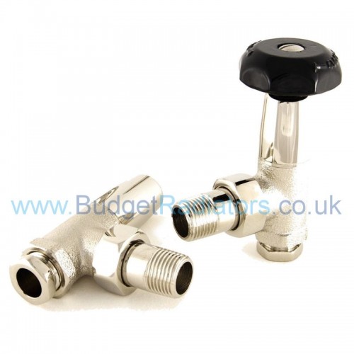 Stirling Angled ½” Manual Valve Set - Polished Nickel - Stirling Manual Valve Range