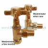 Westminster Angled Radiator Valve Set Un-Lacquered Brass