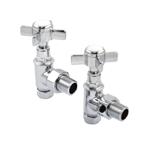 Westminster Angled Radiator Valve Set - Chrome - Westminster Manual Valve Range