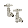 Westminster Angled Radiator Valve Set - Satin Nickel