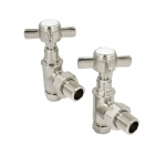 Westminster Angled Radiator Valve Set - Satin Nickel
