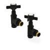 Westminster Angled Radiator Valve Set - Textured Black