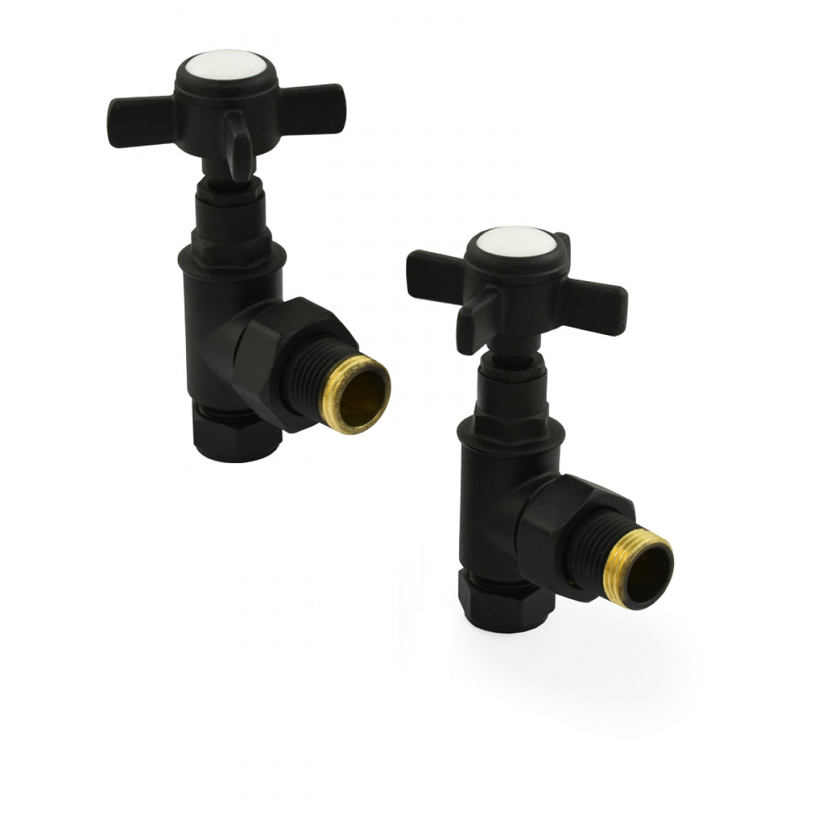 Westminster Angled Radiator Valve Set - Textured Black