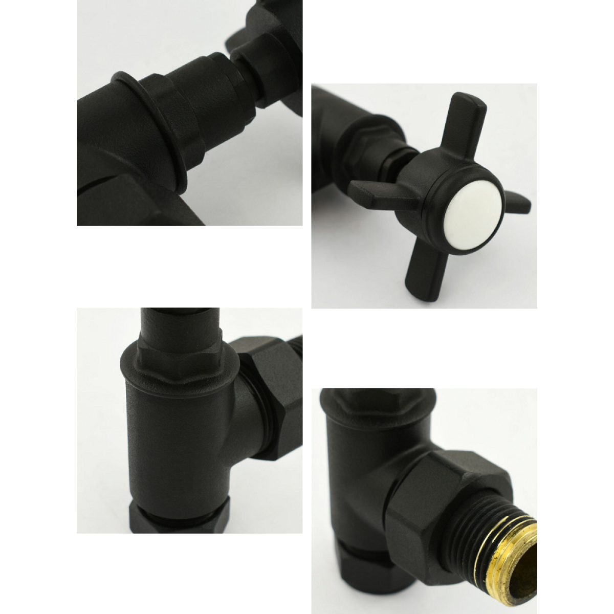 Westminster Angled Radiator Valve Set - Textured Black