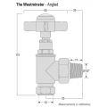 Westminster Angled Radiator Valve Set Un-Lacquered Brass Westminster Angled Radiator Valve Set Un-Lacquered Brass