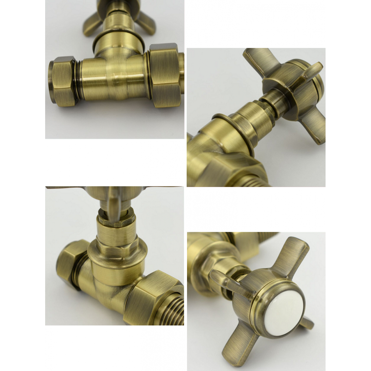 Westminster Straight Radiator Valve Set  - Antique Brass