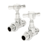 Westminster Straight Radiator Valve Set - Chrome
