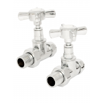 Westminster Straight Radiator Valve Set - Chrome