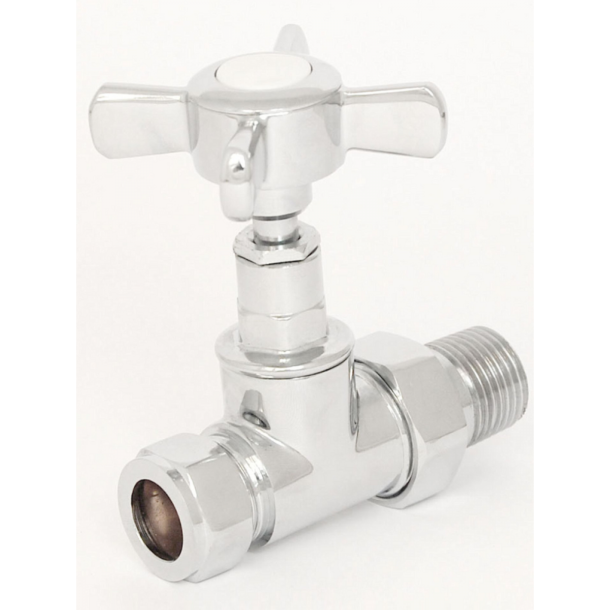 Westminster Straight Radiator Valve Set - Chrome