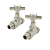 Westminster Straight Radiator Valve Set - Satin Nickel