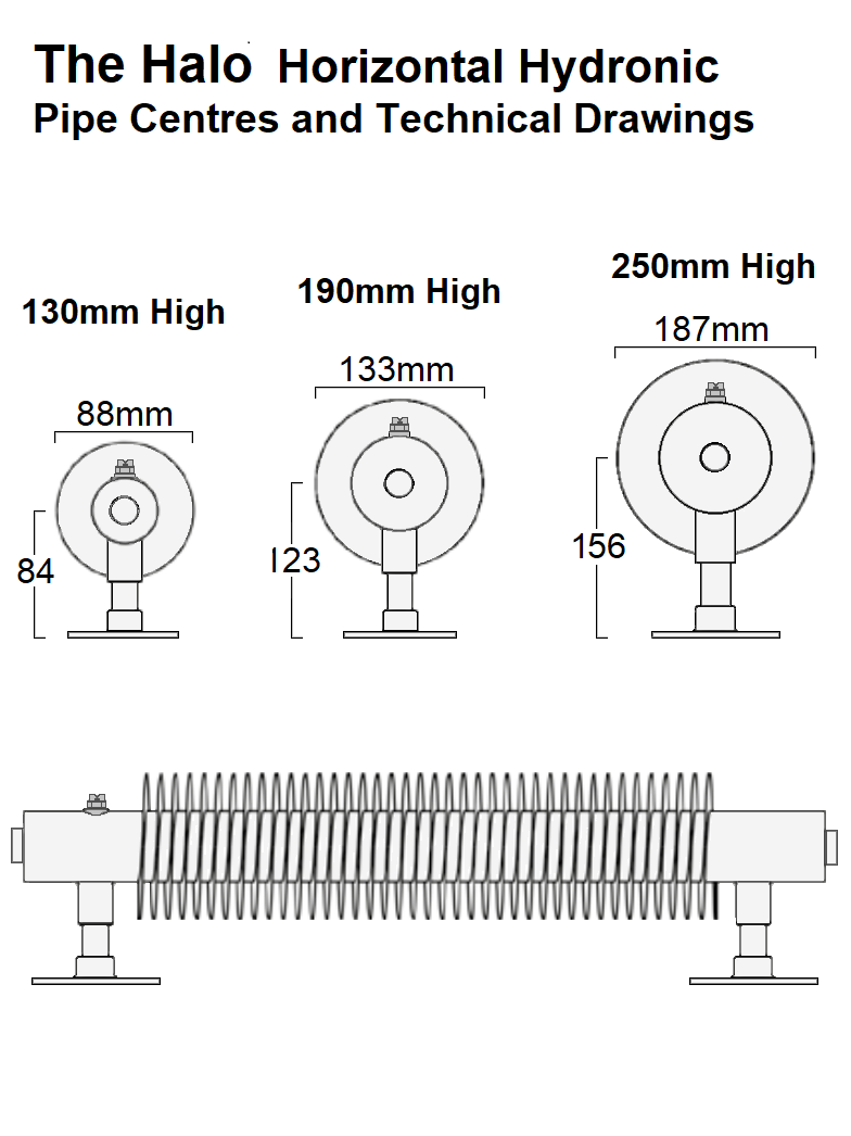 Halo Horizontal Hydronic - 250 x 1000